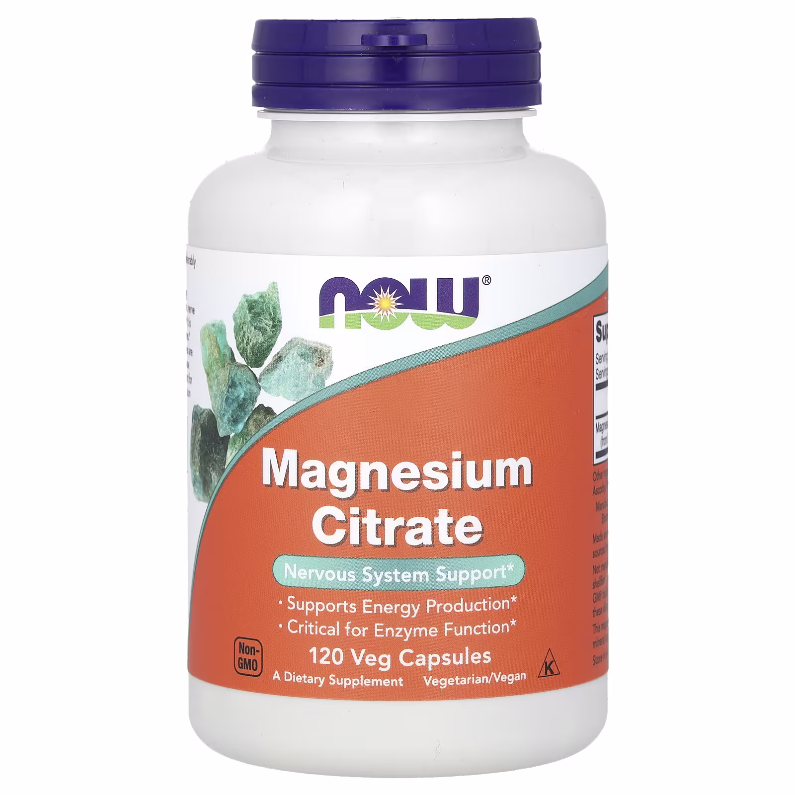 NOW Magnesium Citrate 400 mg, 120 вег. капс.