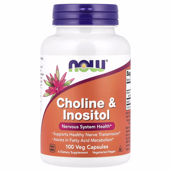 NOW Choline & Inositol 250 mg, 100 вег. капс.